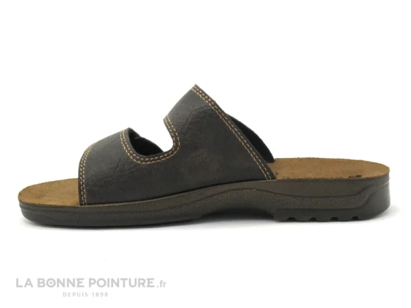 Meilleure affaire ? Inblu TG18WK25 – Mule Homme 2 Brides Velcro – Marron Fonce ? 3