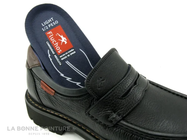 Offres ? Fluchos Light DOUGLAS F1321 – Mocassin Homme Cuir Noir ? 7